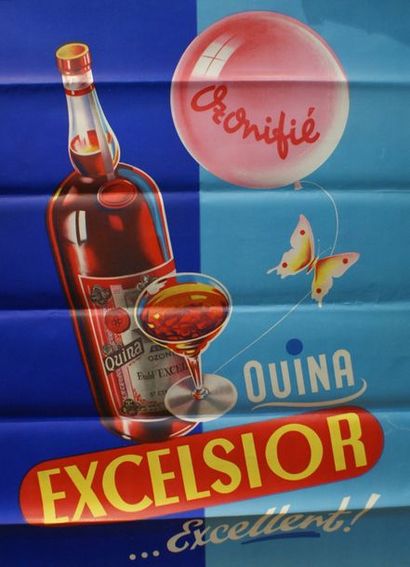 KALISCHER (4 affiches) QUINA EXCELSIOR “Tonifié ....Excellent !. Vers 1955 Imp. Luc...