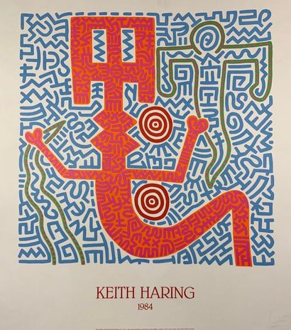 HARING Keith (d’après) (3 affiches) « Retrospect 1989 »-« Keith Haring 1984 » et...