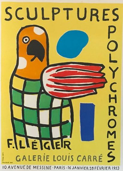 LÉGER Fernand (1881-1955) GALERIE LOUIS CARRÉ.”SCULPTURES POLYCHROMES”. Février 1953...