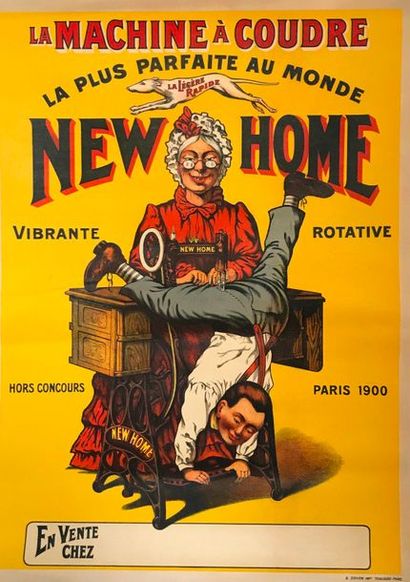 ANONYME MACHINE À COUDRE NEW HOME. ImprimerieB.Sirven, Toulouse-Paris - 80 x 59 cm...