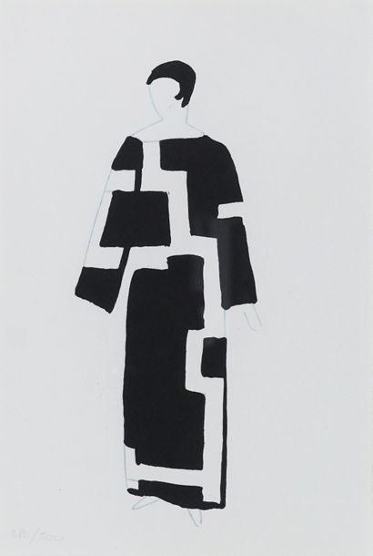 D'après Sonia DELAUNAY (1885-1979). Robes poèmes, d’un ouvrage « 27 tableaux vivants...