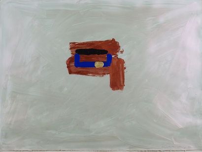 Nicholas HOWEY (né en 1948). Composition sur fond blanc, 1990. Acrylique sur toile....