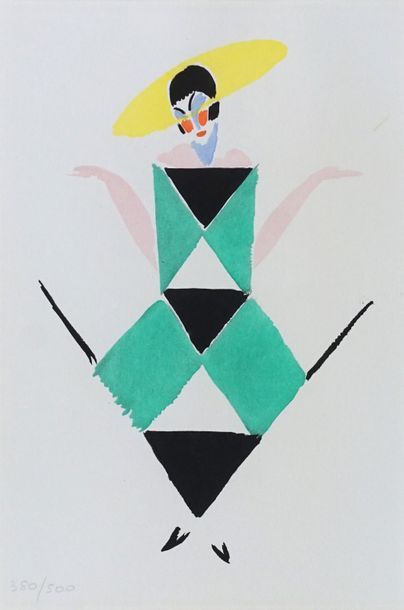 D'après Sonia DELAUNAY (1885-1979). Robes poèmes, d’un ouvrage « 27 tableaux vivants...