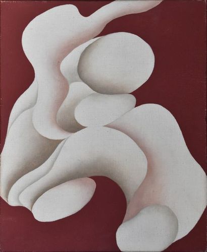 Louise BARBU (née en 1931). Sensualité essentielle, 1977. Huile sur toile. Signée,...