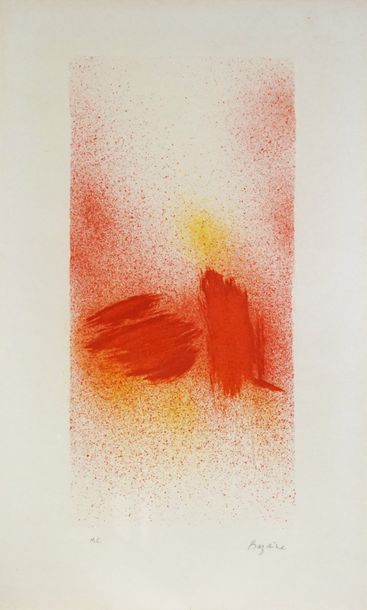 Jean René BAZAINE (1904-2001). Les Embruns, 1975. Lithographie. Signée en bas à droite,...
