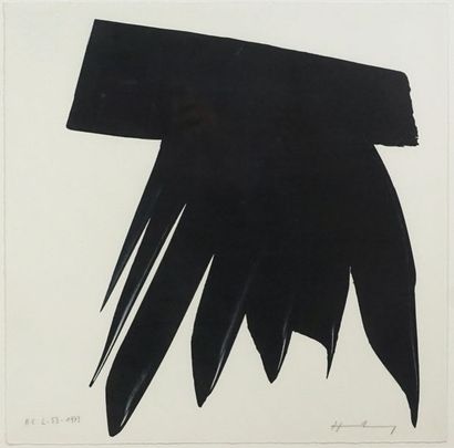 Hans HARTUNG (1904-1989). Lithographie n° 53, 1973. Lithographie. Signée en bas à...