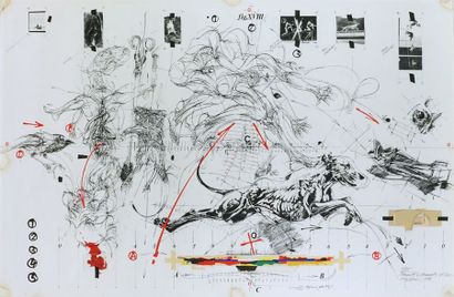 Vladimir VELICKOVIC (1935-2019). Éléments et documents utilisés, Figure XVIII, 1974....