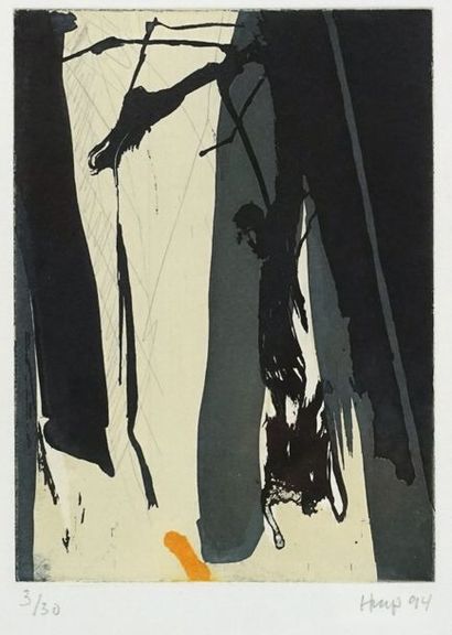 Hans MEYER-PETERSEN (né en 1937). Sans titre, 1994. Aquatinte en couleurs. Signée...
