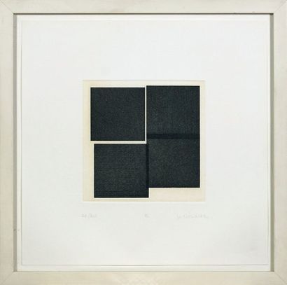 Véra MOLNAR (née en 1924). Quatre carrés, série 1234, 1991. Quatre aquatintes. Chacune...