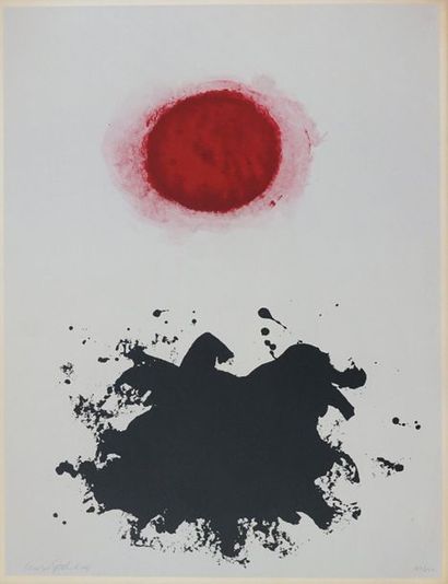 Adolph GOTTLIEB (1903-1974). Black Splash Under Red Sphere, 1965. Lithographie. Signée...