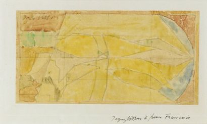 Jacques VILLON (1875-1963). Composition. Aquarelle sur trait de crayon sur papier...