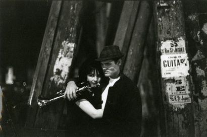 Chet Baker « Chet Baker, St Severin », Paris, 1960.. Tirage argentique ca. 1970,...