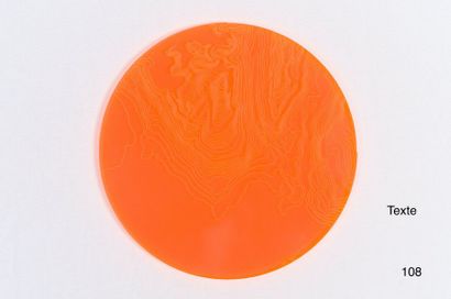 null Dessous de plat en plexiglas fluo orange à motif de bois