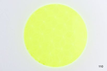 null Dessous de plat en plexiglas fluo jaune à motif rayé