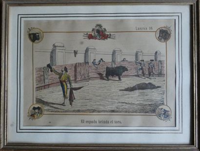 TOVAR (B.). La Fiesta espanola. Seville, no publisher, [ca 1870]. Set of 15 plates/22...