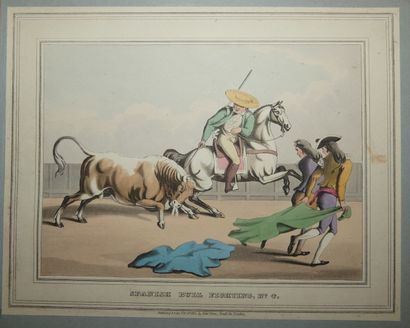 CLARK & DUBOURG. Spanish bull fight. General view of a spanish bull fight. London,...