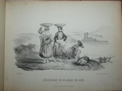 FEILLET (Hélène). 
 Basque country. Bayonne, Bernain, [ca 1840]. Album in-4, half...