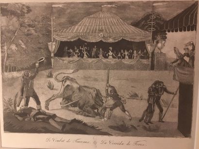 [GRAVEUR BASQUE ?]. Private bull fight scene... [Spain?], unpublished, [c. 1800]......
