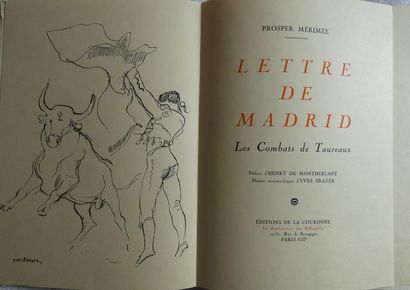 Brayer / MERIMEE (Prosper). Lettres de Madrid- Les Combats de taureaux.. Préface...