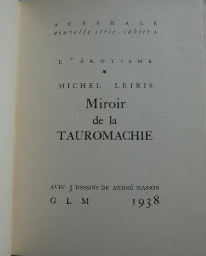 Paris / LEIRIS (Michel). 
 Abanicos para los toros.. Paris, Aux dépens d'un amateur,...