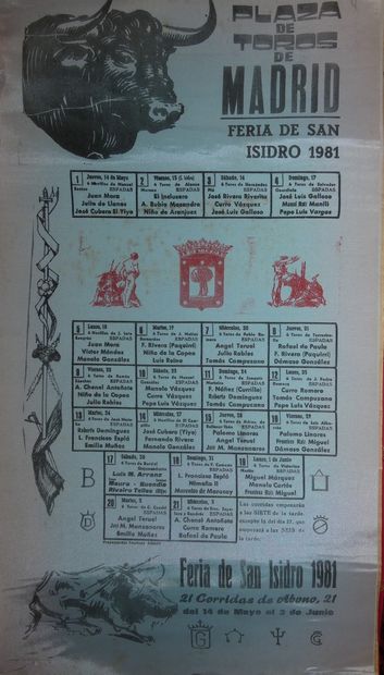 null Plaza de toros de las ventas pour la San Isidro.. 5 affiches pour les férias...