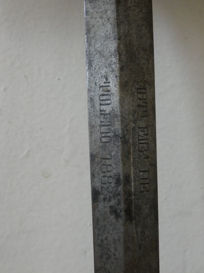 [GUERRITA]. Epée de mise à mort du XIXe siècle.. [Faba de Toledo], ABTn [1882]. Epée...