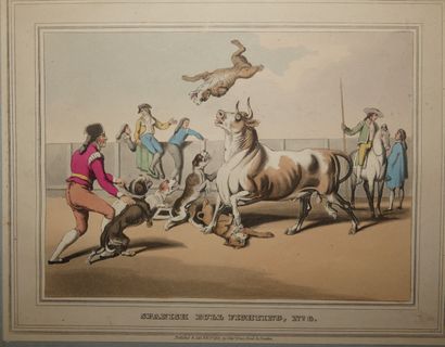 CLARK & DUBOURG. Spanish bull fight. General view of a spanish bull fight. London,...