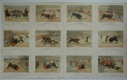 TURGIS. Twelve phases of bullfighting... Paris, Turgis et Fils, [mid-nineteenth century]......