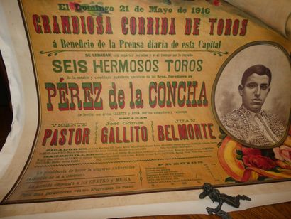 null 
PLAZA DE TOROS, ARENAS, BARCELONA. Cartel composed of Pastor, Gallito, Belmonte...