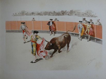PEREA (D.). 
 Corrida de toros. Madrid, Boronat y Satorre, [ca 1894]. Oblong folio...