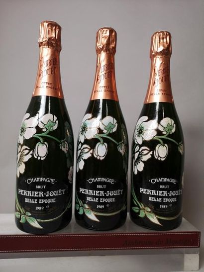 CHAMPAGNE PERRIER JOUËT "Belle Époque" 3 bouteilles. 1989