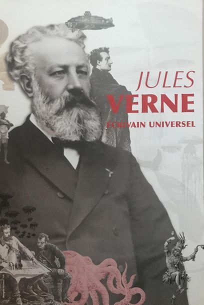 Jules VERNE ( 11 affichettes) LUXUEUX ALBUMS - ECRIVAIN UNIVERSEL - LETTRE à Jules...