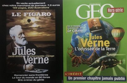JULES VERNE - PUBLICATION & PRESSE ( 7 placards ) THE FIGARO - GEO - GENTE - TELERAMA...