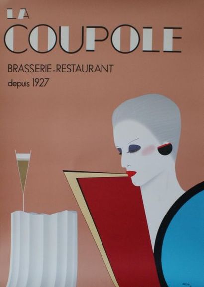 RAZZIA (né en 1950) LA COUPOLE, BRASSERIE RESTAURANT “depuis 1927”. Vers 1983 Imprimé...