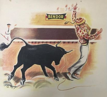 REMY G BENDOR Sans mention de l’imprimeur - 39 x 43 cm - Entoilée, Bon état (salissures...