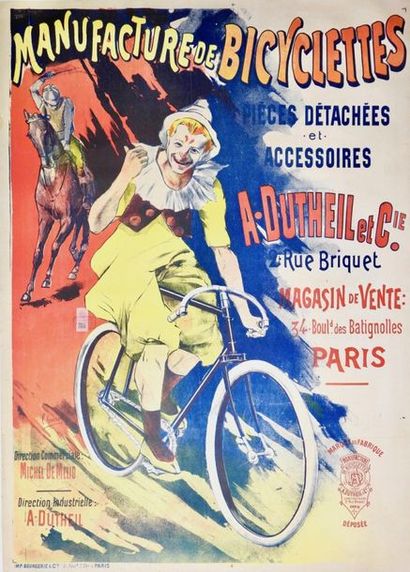 CORROIS L MANUFACTURE DE BICYCLETTES.”A.Dutheil & Cie, Paris”. Vers 1899 Bourgerie...