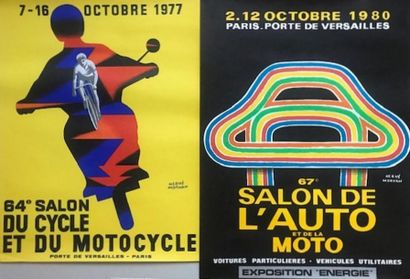 DEROUET FROMENTIER - GOUJU & AMALRIC et MORVAN Hervé (5 affichettes) SALON DE L’AUTOMOBILE...