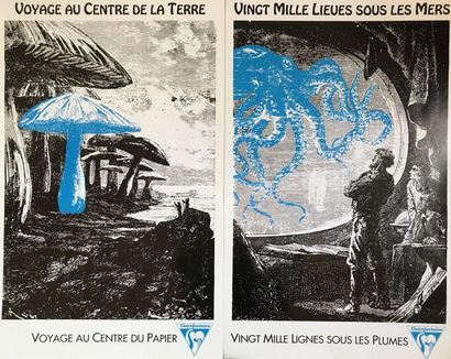 Jules VERNE (7 affichettes) BANDE DESSINÉE, AMIENS (2) - CLAIREFONTAINE (4) - DELTA...