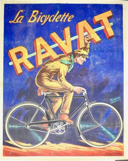 FRITAYRE LA BICYCLETTE RAVAT Sans mention de l’imprimeur - 138 x 117 cm - Entoilée,...