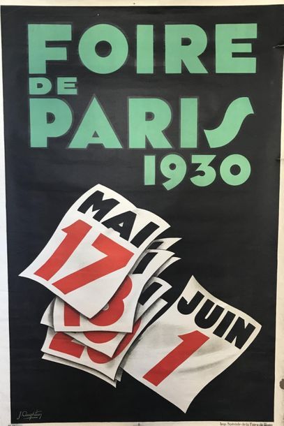 AUGHTON & COMMARMOND Pierre (1897-1983) (2 affiches) FOIRE DE PARIS. 1927 & 1930...