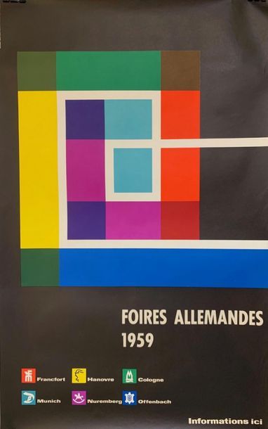 FOIRES et EXPOSITIONS ALLEMANDES (22 affiches) FOIRES et EXPOSITIONS ALLEMANDES.1959-1960-1961-1962-1963-1965...