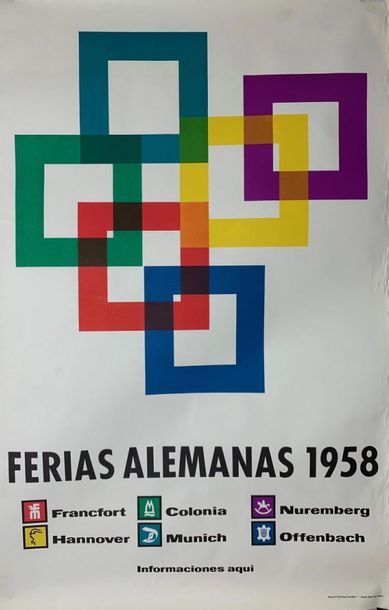 FERIAS ALEMANAS et FIERE GERMANICHE (25 affiches) FERIAS ALEMANAS et FIERE GERMANICHE.1957-1958-19591960-1961...