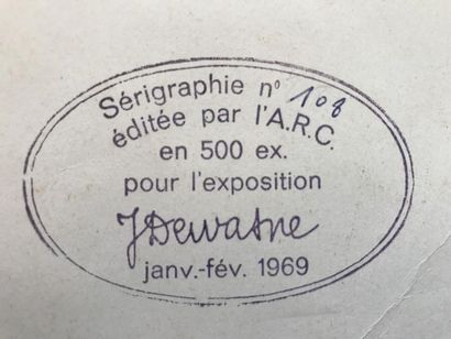 DEWASNE JEAN (1921-1999) COMPOSITION Sérigraphie - Editée par l’A.R.C - Porte au...