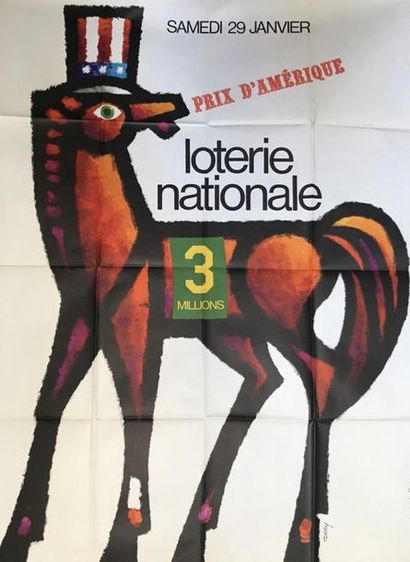 LOTERIE NATIONALE. Vers 1975 ( 4 affiches) EDERY- GAUHIER - GOUJU & AMALRIC et LASSUS...