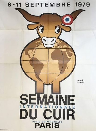 MORVAN Hervé (1917-1980) (4 affiches) SEMAINE INTERNATIONALE DU CUIR Porte de Versailles,...