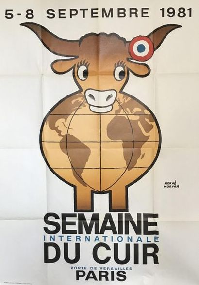 MORVAN Hervé (1917-1980) (4 affiches) SEMAINE INTERNATIONALE DU CUIR Porte de Versailles,...