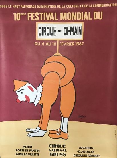 MORVAN Hervé - DESCLOZEAUX Jean-Pierre et SAVIGNAC Raymond (3 affiches) CIRQUE PINDER...