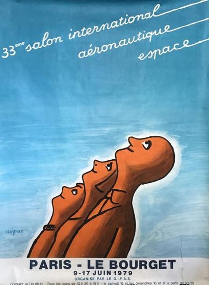 SAVIGNAC Raymond (1907- 2002) (2 affiches) PARIS-LE BOURGET “33eme SALON INTERNATIONAL...
