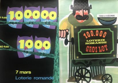 VILLEMOT- CUENDET - MULLER - SAVOCA (4 affiches) LOTERIE NATIONALE NOËL & LOTERIE...