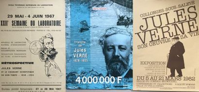 Jules VERNE ( 7 posters and flyers) JULES VERNE and THE SHOW (2)-WEEK OF THE LABORATORY-NATIONAL...